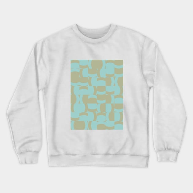 Green and Ochre Tiles Pattern Crewneck Sweatshirt by Dez53